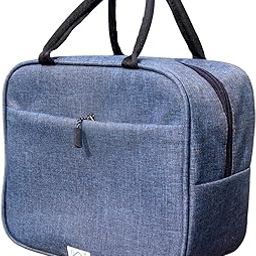HOMECUTE Thermal Insulated Lunch Bag/Tiffin/Storage Bag/Large Tiffin Bag for Men,Women and Kids,Travel Lunch Pouch Food Storage Bag with Handle,Ideal for Office School College and Picnic (Round Blue)-image-29