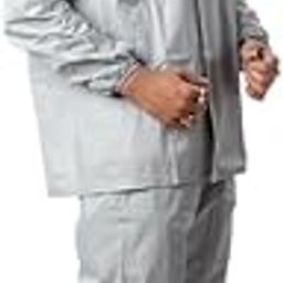 Men's PVC Waterproof Long Sleeves Redium Adjustable Hooded & Zipper Top And Bottom Assorted Jacket Rainsuit & Pant Set For Rainy Weather |Biking(Size :XXL)-picture-48