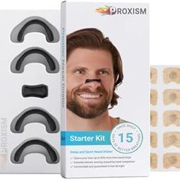 Proxism Breathing Nasal Strip Starter Kit (15 Count, Multi) - Boost Oxygen Intake, Reduce Snoring, Improve Sleep Quality - Sweat Resistant, Skin Safe Nasal Strips - Extra Strength Snoring Solution Sugar ControlN (STICKER-15)-19
