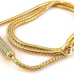 1 Gram Micro Gold Plated Traditional Ruby AD Stone Mugappu Chain for Women and Girls (LET/MC1129)-image-71