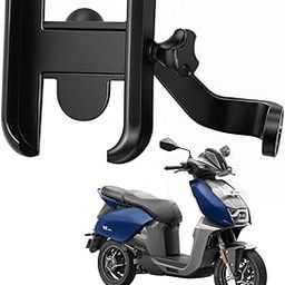 WHIPONE Metal CNC Mobile Holder for Scooter, Scooty & Motorcycle Compatible for Vida V2, Mirror Mount, 360° Rotation, Strong Anti-Slip Grip, Wide Adjustable Fit for All Smartphones (Black)-6