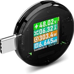Serplex® USB C Power Meter USB C Voltage Analyzer 4.5-50V 0-6A Mobile Multimeter USB C Voltage Current Monitor Universal Digital USB C Tester for Phone, Laptop, Tablet-picture-11