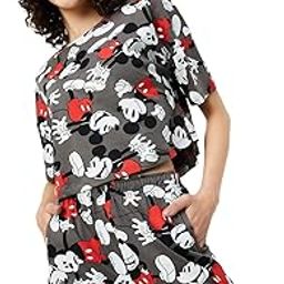 Women Mickey Mouse Printed Shorts Set-image-5