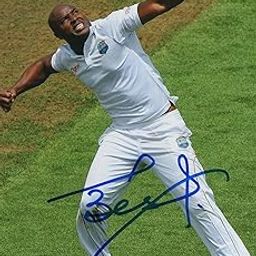 5x7 Inches Original Autographed Photo of West Indies Cricketer Tino Best-image-93