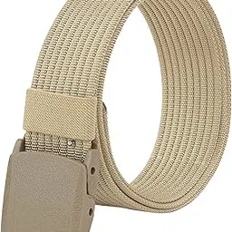 zoro Men's Tactical Belt Nylon Military Style Webbing Belt with Plastic Buckle, Black,blue,golden,brown,green color (Khaki 69)-picture-9