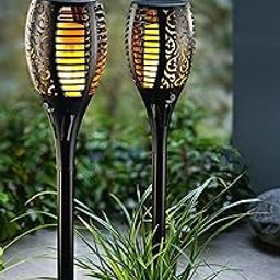 Amazm 2 Pack Super Large Solar Flame Torches: Bright Solar Outdoor Lights with Flickering Flame, Ideal for Garden Decor, Pathways, and Patios, Auto On/Off-image-50