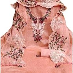 Women's Exclusive Chanderi Unstitched Suit Set | Daily & Party Wear Dress Material with Heavy Embroidered Dupatta, Lace Work, Shantoon Bottom & Designer Neck-image-30