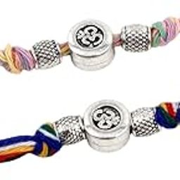 Decorative Thread OM Design Rakhi Set, Pack of 2, Multicolour-2