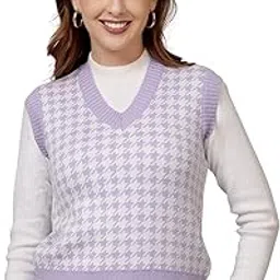 feverfew Women Sleeveless Wool Sweater – Stylish Knitted V Neck Sweater for Winter, Casual-picture-49