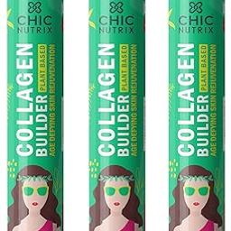 CHICNUTRIX Plant Based Collagen Builder|Vitamin C&E With Biotin|Bamboo&Acerola Extract|Skin Cell Renewal&Protection For Healthy&Young-Looking Skin|60 Blueberry Flavoured Effervescent Tablets-21