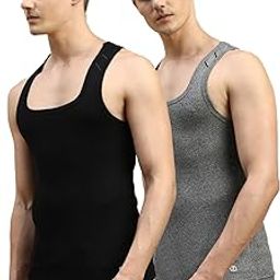 Men's Aniti Odor Cotton Versetile Gym Vest Pack of 2-image-13
