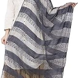 Women's Solid Cotton With Organza Regular Dupatta(SC-ARS017, Grey, Free Size)-51