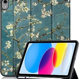 ProElite Smart Case for iPad (A16) 11th/10th Generation (2025/2022) [Auto Sleep/Wake Cover] [Left Side Pencil Holder] [Soft Flexible Case] Recoil Series - Flowers-image-25