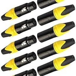 MERISHOPP® 2x5 Pairs 3 Pin XLR Connector Male and Female Microphone Mic Cable Adapter Yellow|Musical Instruments & Gear | Pro Audio Equipment | Cables, Snakes & Interconnects-image-8