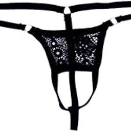 Men's Open Front hable G-String Underwear Pouch Brief Thong Black| Mens Clothing | Underwear|1 Piece Of Underpants-picture-12