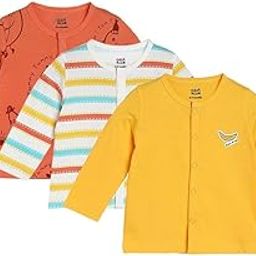 Mini Klub Baby Long Sleeve Knitted Cotton Front Open Vest, Pack of 3 (Multi Color)-23