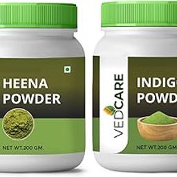 Vedcare Natural Dye for Black Hair (Henna Leaves Powder, Indigo Leave Powder Combo Pack) (400 g)-image-33