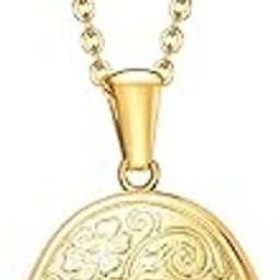 18K Real Gold Plated Oval Photo Memory Locket Pendant Necklace With Chain Valentine Gift For Women And Girls (NK0986) 1 Piece Only-image-50