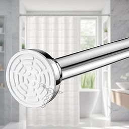 Sittella (85Cm To 140Cm) Extendable Shower Curtain Tension Rod Non-Drilling Anti-Skid Spring Pull Rod - (Stainless Steel, Silver, 1 Piece)-image-9