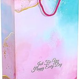 Unwrap Delights Pack of 12pcs (Each 10X14.5X3.75 inches) Stylish Floral Printed Paper Gift Bags - Perfect for Gifting, Return Gifts, and Party Favors (200 GSM).-image-3