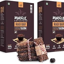 Eat Anytime Mindful Healthy Energy Ragi Bar | Gluten Free & High Fiber | Energy Bar Sugar Free | High Protein Bar | Healthy Bar & Breakfast Protein Bar | Ragi Bar/Energy Bar - 600gm(24pcs of 25gm)-26