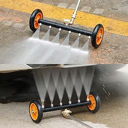 Undercarriage Pressure Washer Attachment, Siebwin 16" Dual-Function Water Broom for Pressure Washer Undercarriage Cleaner with 3 Pieces Extension Wand, 4000 PSI, Orange-picture-24
