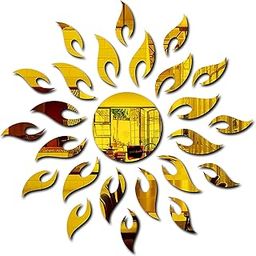 Bikri Kendra - Sun Golden 1.5 Feet Decorative Mirror Stickers for Wall, Wall Mirror Stickers, 3D Acrylic Stickers Wall Stickers for Hall Room, Bed Room, Kitchen Living Room Kids Room. Self-Adhesive-image-25