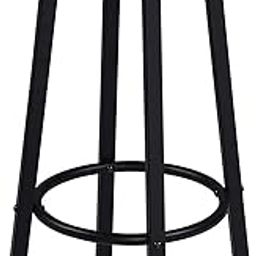 INDIAN DECOR. 45848 Breakfast Kitchen Counter Bar Stool 1 PCS MDF Seat Bar Chairs Metal Legs Barstools Dark Beech High Stools/Bar Stool - Made in India!-image-80