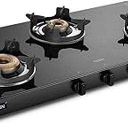 Glen 3 Burner Toughened Glass Top PNG Gas Stove | Forged Brass Burners | Black | Manual Ignition | ISI Certified | Revolving Nozzle | Crown Pan Supports | CT1038GTBBBLCPPN-image-16