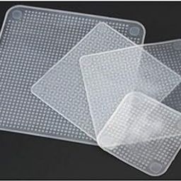 plenzo 4pcs Reusable Silicone Food Wraps Seal Cover Stretch Multifunctional Food Fresh Keeping Saran Wrap Kitchen Tools-18