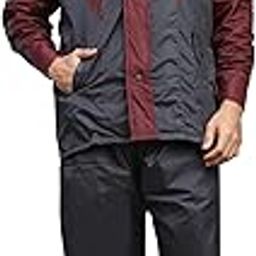 Grey Rain Coat for Men Waterproof Raincoat with Pants Polyester Double Layer Rain Coat For Men Bike Rain Suit Rain Jacket Suit Inner Mobile Pocket with Storage Bag (Rainy 172)-image-83