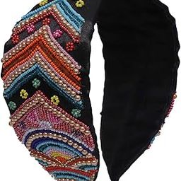 Beaded Hair Bands For Girls And Women, Hand Made Embroidery Hair Bands For Parties And Functions, Pack Of 1 Pcs-25