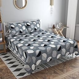VAS COLLECTIONS 220 TC 100% Cotton Kingston Collection Super King Size Bedsheets with 2 King Size Pillow Covers| Luxury Soft Sheets (3pcs Set) |108x108 inches,Multicolour-image-10