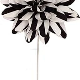 Striped Petals - Black Colored Brooch/Lapel Pin for Men-image-49