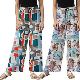 Cotton Women All-Over Printed Drawstring Waist Relaxed Pyjamas (PACK OF 2)-image-14