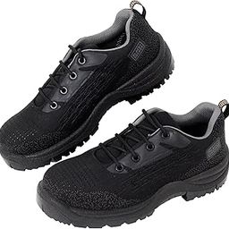 BLACK+DECKER Flyknit Black & Grey Sporty Design Safety Shoes for Men | Antistatic, Antislip & Lightweight | Single Density | Fiber Toe | BXWB0187IN-FN | Size-07-image-49