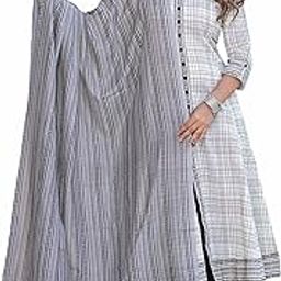 Women's Cotton Slub Geomatrical Printed Anarkali Kurta & Duptta-picture-49