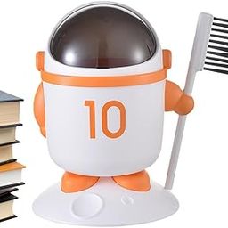 AGUDO mini cute desktop trash bin can for office table desk dustbin with attached lid and swing opening tiny dustbin for study table for kids(multicolour/plastic) (Model 1)-image-58