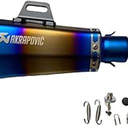 RA ACCESSORIES Akrapovic Universal Hexa Cut,Stainless Steel Slip On Exhaust Silencer 36-51 mm Muffler Pipe for All Bikes/Motorcycle (Multi)-6