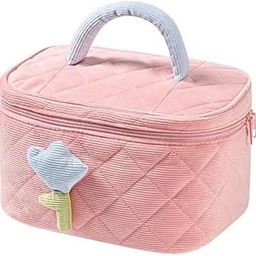 Large Capacity Make up Bags, Cosmetic Bags for Women, Toiletry Bags for Women, Puffy Quilted Candy Style Organizer Bag (Pink Candy)-image-66