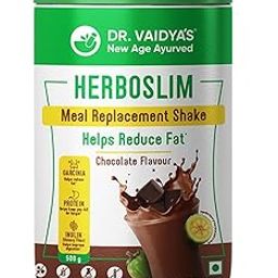 Dr. Vaidya's Herboslim Shake: Nutrition-Dense, Low-Calorie Meal Replacement For Weight Management (Chocolate),1 Count-25