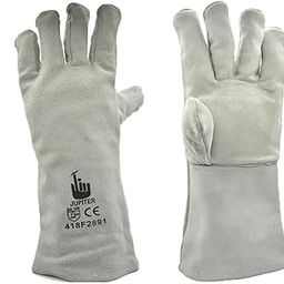 Jupiter Industries Rose Gardening Puncture Resistant Leather Gloves For Pruning Blackberries/Thorny Bushes/Roses/Wild Plants - White - 18 Inch, 1 Pair-19