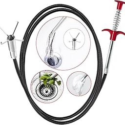 Drain Snake Hair Drain Clog Remover Tool, Sink Drain Cleaner for Sewer Kitchen Bathroom Shower Tub Toilet Clogged Drains Opener Cleaning Tool, Flexible Grabber Claw Pick Up Reacher Tool (34 Inch)-15