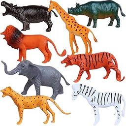 Mallexo PVC Quality Forest Animals Set for Kids Children Play Safely Toys 8PCs Jungle Farm Animal Figure Set Medium Size Birthday Return Gifts Safari Animal Tigar Lion Zebra and More (Forest Animal)-image-2
