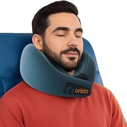 Orista™ Travel Neck Pillow | Premium Memory Foam Neck Pillow for Flight Travel, Car Sleeping | Adjustable Head Rest, Neck Rest Travelling Pillow for Sleeping Head Support | Teal Green Velvet-image-45