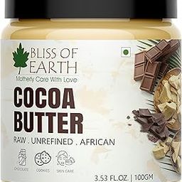 Bliss of Earth African Cocoa Butter, Rich in Fatty Acids and Antioxidants, Raw Cocoa Chocolate Butter, Vegan, PETA Approved, Moisturizes, Prevents Stretch Marks, Anti-Aging, 100 g,-image-57