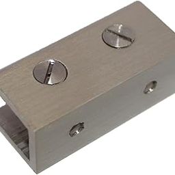 RiseOm Rectangular-Shape Glass Clip Clamp Bracket/U Bracket of Brass Pack of 4 (10mm U)-15