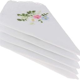 5pcs Womens White Flower Embroidery Cotton Lace Handkerchiefs Hanky 01| Womens Accessories | Scarves & Wraps|5 Piece Ladies Hankerchiefs-image-22
