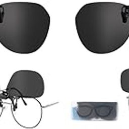 Clip on Sunglasses Lenses Attachment UV Protection Sunlight Anti-Glare Driving Glasses for Prescription Eyeglasses Eyewear with Case Wipe Cloth 2PCS-image-48