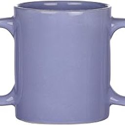 HEALTHANDWEALTH Durable ceramic Two Handled Mug to Aid Tremors | Dual Handle BPA-Free Drinking Mug for Secure Hold | 11.83 Fl. Oz. (350 Ml) (blue)-picture-0